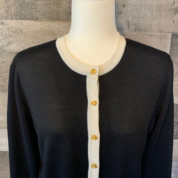 Hasting & Smith Petites black cardigan with white trim - Picture 7 of 16